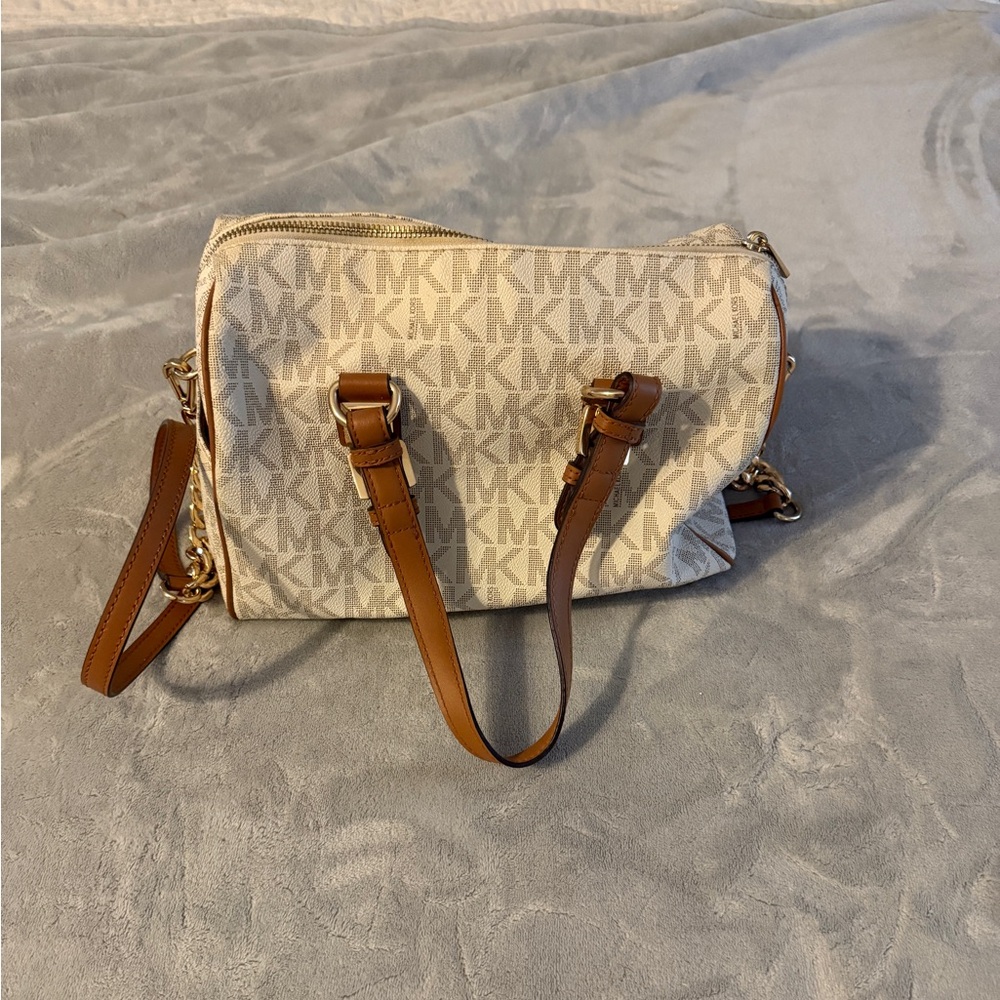 Michael Kors Beige and Brown Crossbody Bag